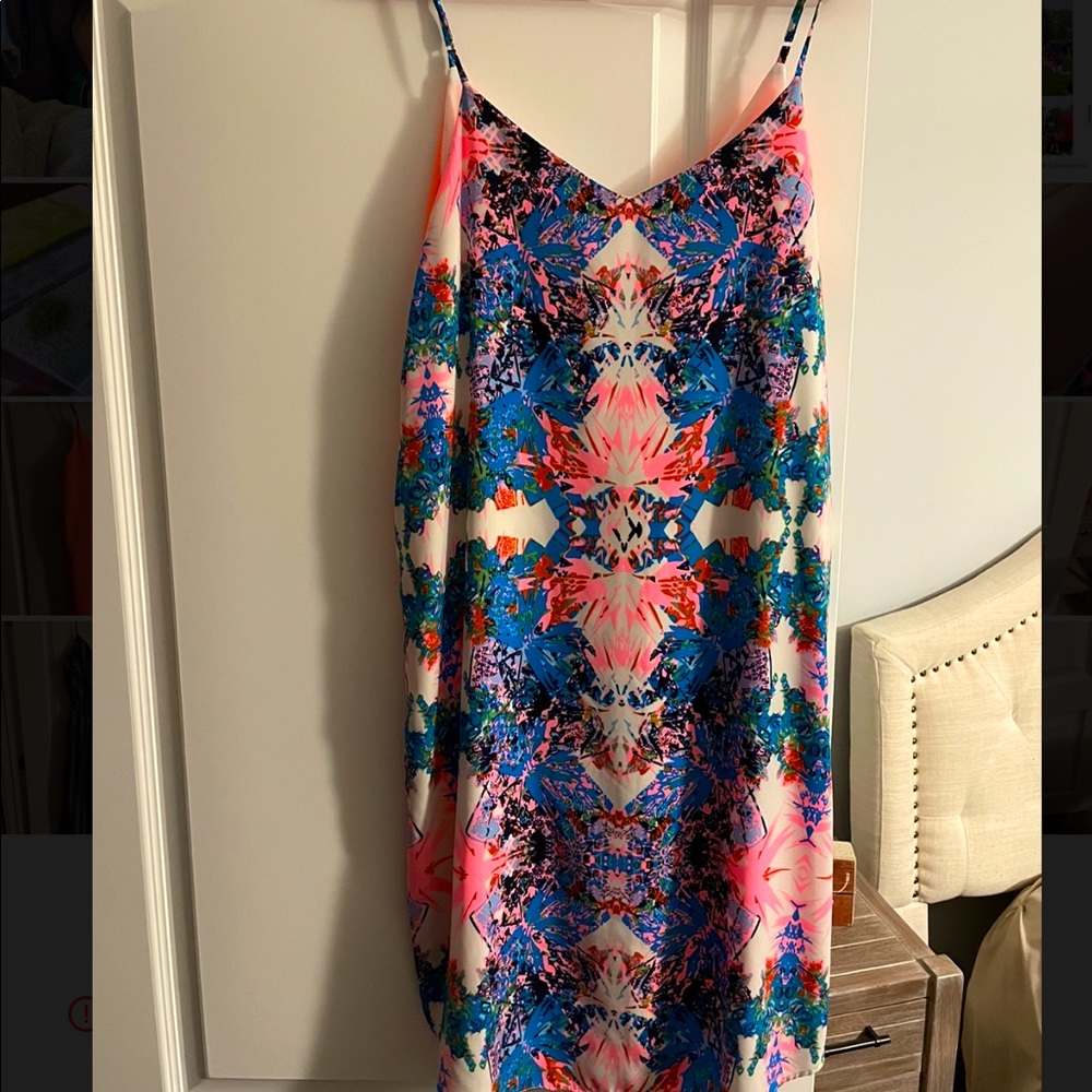 Multi-colored thin strapped dress